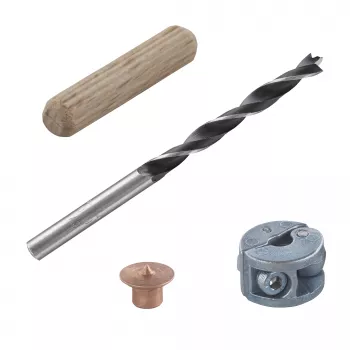 Wolfcraft 2916000 pöögist puidust tüüblite komplekt 6 mm, 50 soonitud tüüblit + 4 terasest tüüblimarkerit