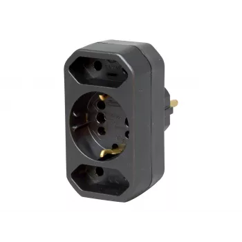 Kopp DUOversal Schuko adapterpistik, 2 pesa, 16 A, 250 V, must 179605004