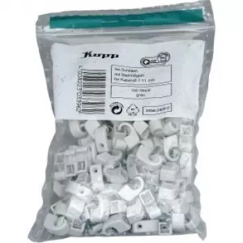 Kopp kaabliklamber koos naelaga, kimbu läbimõõt 7-11 mm, hall, 100 tk 345604080