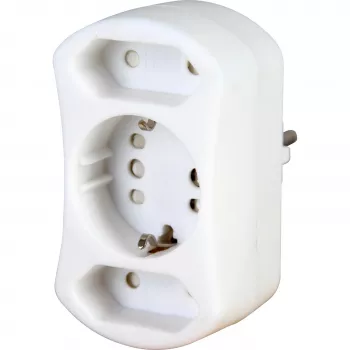 HEINRICH KOPP DUOversal Schuko Europlugi adapter, tüüp F tüüp C, 250 V, 2,5 A, valge 179602001