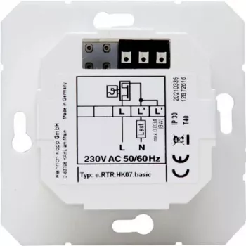 HEINRICH KOPP HK07 Basic elektrooniline ruumitermos­taat, 230V, 50Hz, 0°C kuni 40°C, IP20, puhtvalge 296529003