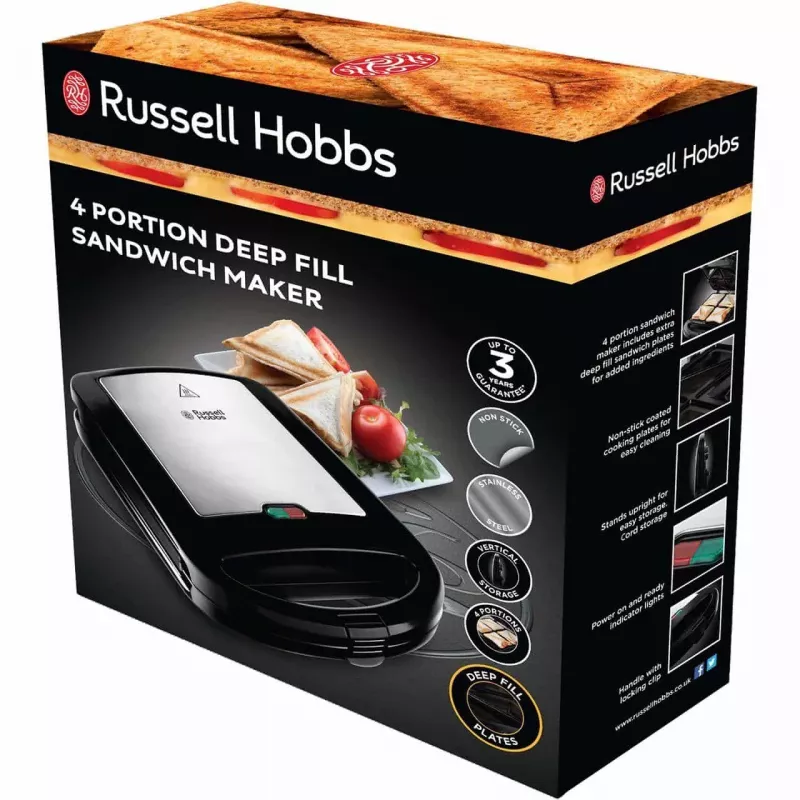 Russell Hobbs Creations 3-in-1 võileivagrill, must/roostevaba teras