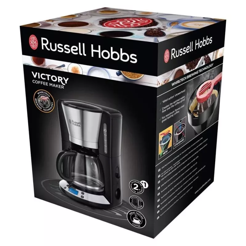 Russell Hobbs Victory filterkohvimasin 24030-56, 1,25 L, 1000 W, hõbedane/must