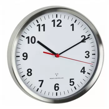 TFA Dostmann 60.3529.02 Raadiojuhtimisega seinakell 220 mm Alumiinium Vaikne Sekundiosuti