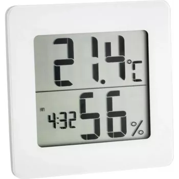TFA DOSTMANN 30.5033.02 digitaalne termo-hügromeeter LCD-ekraaniga, max/min mäluga, mugavustsooni indikaatoriga, magnet- ja püstikukinnitusega, valge