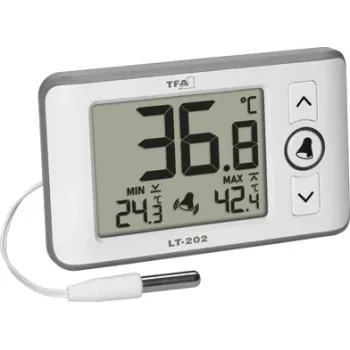 TFA Dostmann LT 202 digitaalne professionaalne termomeeter kaablianduriga, valge 30.1052.02