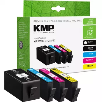 KMP ühilduv tindikassett 4-pakk must/tsüaan/magenta/kollane HP 903XL (3HZ51AE) jaoks 1756,4005