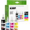 KMP PRINTTECHNIK täitekirja komplekt Brother BTD180BK/C/M/Y jaoks - must 110ml, tsüaan/magenta/kollane igaüks 50ml (ühilduv) 1555,0005