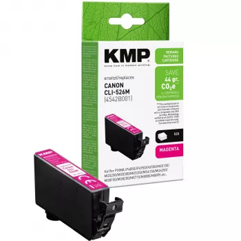 KMP magenta tindikassett, ühilduv Canon CLI-526 M-ga (1513,4006)