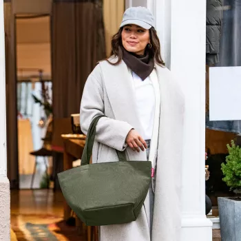 reisenthel Shopper M cord dark matcha ostukott ZS5057 - 15-liitrine mahutavus