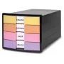 HAN IMPULS sahtlikarp, 4 sahtlit, must/pastel, polüstüreen, DIN C4 1012-139 jaoks
