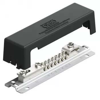 OBO BETTERMANN 1809 AM potentsiaaliühtlustuslatt metalljalaga, 10-pooluseline, hall 5015105