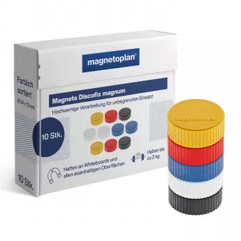 Magnetoplan Discofix Magnum valge tahvli magnetid, 34 mm, 10 tk 1660010