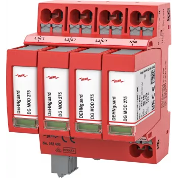 DEHN DEHNguard MP TNS 275 FM 2. tüüpi liigpingepiirik, 4-pooluseline, 275V, 40kA, DIN-liinile 942405