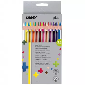 LAMY plus kolmnurksed värvipulgad, 24-osaline pappkarp, ergonoomiline kolmnurkne kuju, matt pind, murdumiskindel südamik 1222008