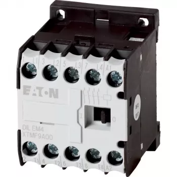 Eaton DILEM4-G (24 V DC) mini kontaktor, 3-pooluseline, 9 A, 4 kW, 1 NO abikontakt, kruviklemmid, IP20, must/valge 012701