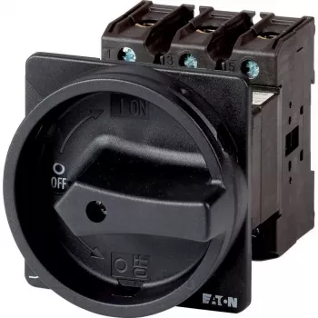 Eaton P3-100/V/SVB-sw Peakommutatsioonilüliti, 3-pooluseline + N, 100 A, 690 V AC, IP65, must pöördnupp 064976