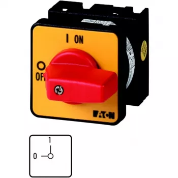Eaton T0-1-102/E-RT Nukk-lüliti, 2-pooluseline, 20 A, esipaneelile paigaldatav, punane/kollane 009046