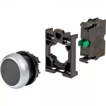 Eaton M22-D-S-K10-BVP surunupp, ühtlane, must, plastikust esirõngas, 1NO 110933