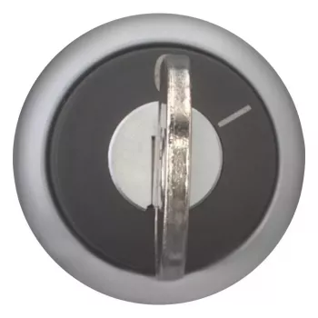 Eaton M22-WRS-A1 võtmega juhitav valikulüliti, 2-asendiline, fikseeritud, must aktuaator, hõbedane titaan esirõngas, 22,5 mm paigaldus, IP66/IP67/IP69K 229092