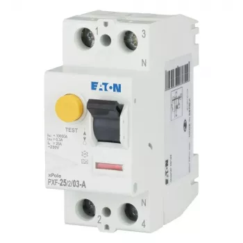 Eaton PXF-25/2/03-A rikkevoolukaitselüliti (RCCB) 25 A 2-pooluseline 30 mA Tüüp A 236746