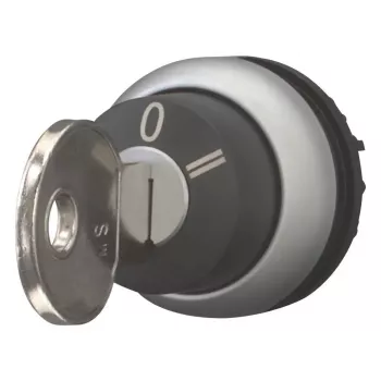 Eaton M22-WRS3-MS2 võtmega valikulüliti, 3 asendit, fikseeritud, must aktuaator, titaanist ääris, 22,5 mm 111773