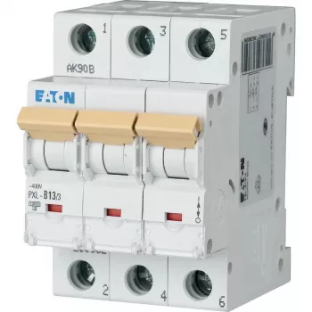 Eaton PXL-B13/3 miniatuurne kaitselüliti (MCB), 3-pooluseline, 13 A, B-karakteristik, 10 kA, DIN-liinile 236382