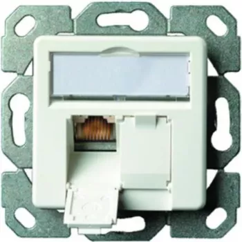 TELEGÄRTNER J00020A0523 AMJ-S Cat.6A varjestatud süvispaigaldusega RJ45 pesa, 2-porti, puhtvalge