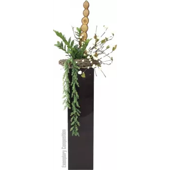 EUROPALMS Zamifolia kunsttaim ZZ-plant, 70 cm, must pott 82600153