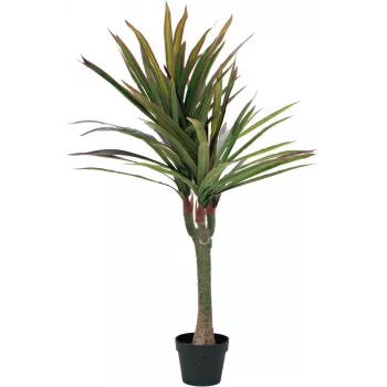 EUROPALMS Dracena kunsttaim, 120 cm, looduslik puutüvi, rohelised tekstiillehed, must plastikust pott 82505779