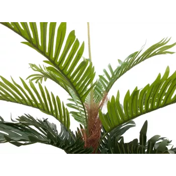 EUROPALMS Kentia palm kunsttaim, 150 cm, 3 päris puidust tüve, 21 tekstiillehte, must plastikust pott 82511366