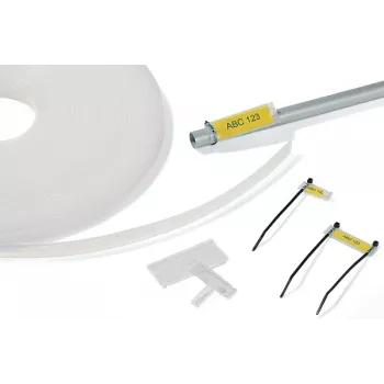 HellermannTyton HCR 12 läbipaistev PVC-märgistuskandja, 25 m x 13 mm, termosiirdetrükk