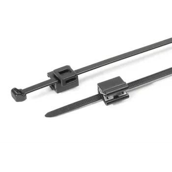 HellermannTyton T50ROSEC5B-PA66HS/PA66HIRHS-BK kaablivits koos kuusepuu kinnitusega, 200 x 4,6 mm, must, 500 tk 150-40581
