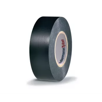 HellermannTyton HTAPE-FLEX1000+ must PVC elektriisolatsiooniteip, 19 mm x 20 m, 105 °C, RoHS 710-00602