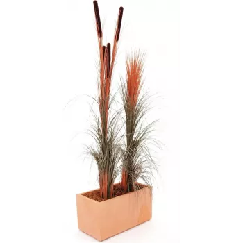 EUROPALMS Kunstlik Pilliroog, Helepruun, 127 cm 82505852