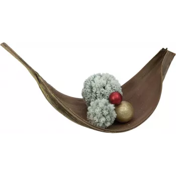 EUROPALMS Flocked Pine Ball Decoration, 15 cm, roheline valge lumega viimistlusega 83500303
