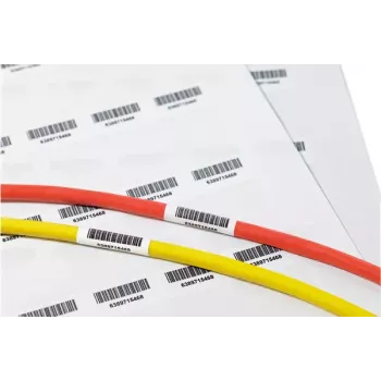 HellermannTyton 594-61104 T808 polüester kaablimarker, läbipaistev/valge, 25,4 x 38,1 mm, 1000 tk