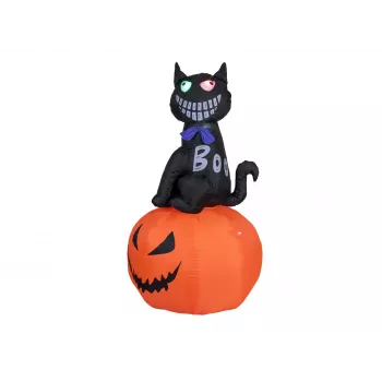 EUROPALMS Halloweeni täispuhutav kuju kass kõrvitsaga, 183cm 83316152