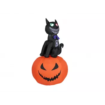 EUROPALMS Halloweeni täispuhutav kuju kass kõrvitsaga, 183cm 83316152