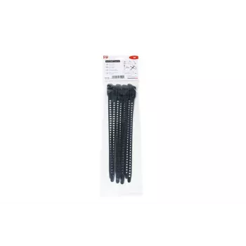 HellermannTyton SOFTFIX® vabastatav kaabliköidik 260 mm x 11 mm, must, 8-pakk 115-11270