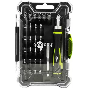 GOOBAY TOOLS 77840 täppiskruvikeeraja komplekt 35 otsakuga, S2 teras, alumiiniumkäepide, elektroonika jaoks