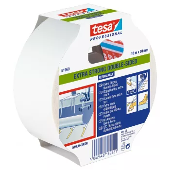 tesa 51960-00000-11 Läbipaistev kahepoolne PET-teip 10 m x 50 mm