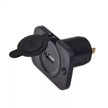 IWH USB süvispaigaldusega laadimispesa 12/24V, 2,1A, 1x USB-A, paneelipaigaldus 019004