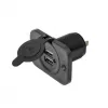 IWH USB kahekordne süvispaigaldusega pesa 12/24V 2.1A 2x USB-A must 019006