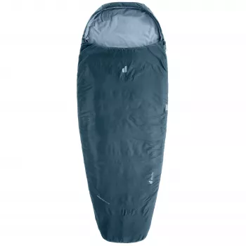 Deuter Dreamlite EL 15C/59F sünteetiline magamiskott, lukk vasakul, 50D taaskasutatud polüestrist ripstop, 800 g, nautic-breeze