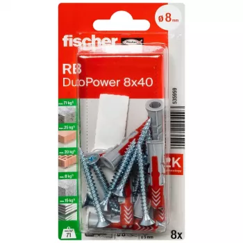 Fischer 535959 DuoPower 8 x 40 RB K NV kinnituskomplekt 40 mm 8 mm 1 komplekt