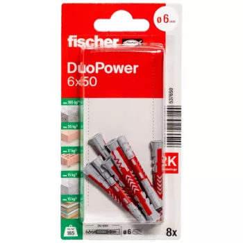 Fischer DuoPower 6 x 50 K NV universaaltüübel, 1 komplekt (537650)