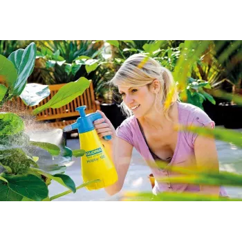 GLORIA Hobby 100 käsitsi survestatav pihusti 1,3 L sinine kollane plastik messing/plastik 3 baari 000015.0000