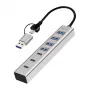 LogiLink USB 3.0 jaotur, 7 porti, 4x USB-A 3x USB-C, alumiiniumkorpus
