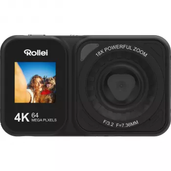 Rollei Compactline 64 Dual Screen digikaamera - 14MP, 5x suum, must